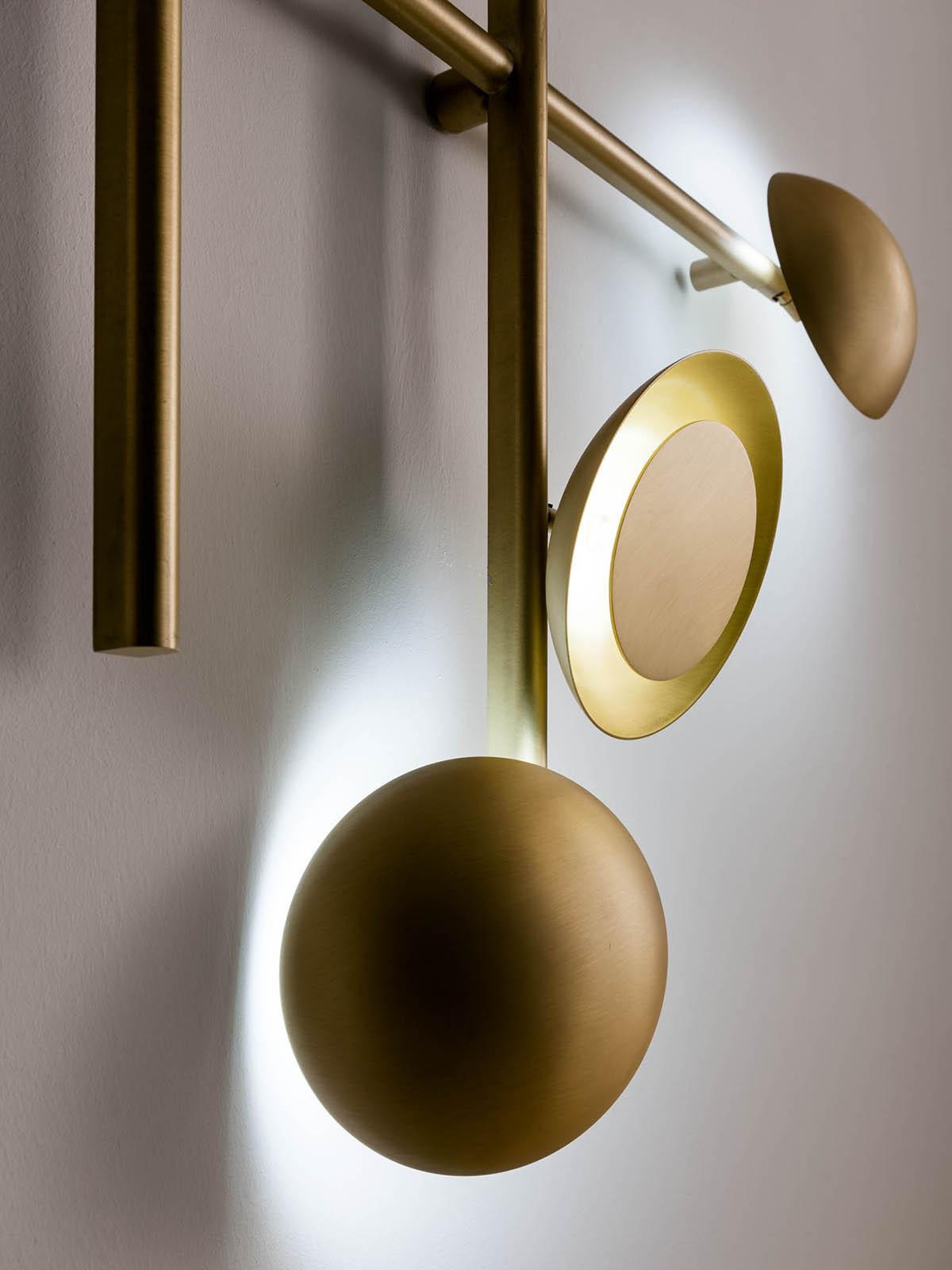 Gaia Lampe Led Moderne En Laiton De Mur Ou De Plafond
