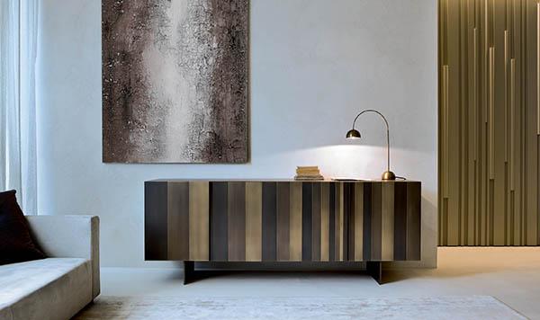 Laurameroni luxury modern artisanal metal sideboards and drawers for contemporary interior decor and design