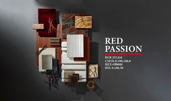 laurameroni red materials layout moodboard for an interior design inspiration