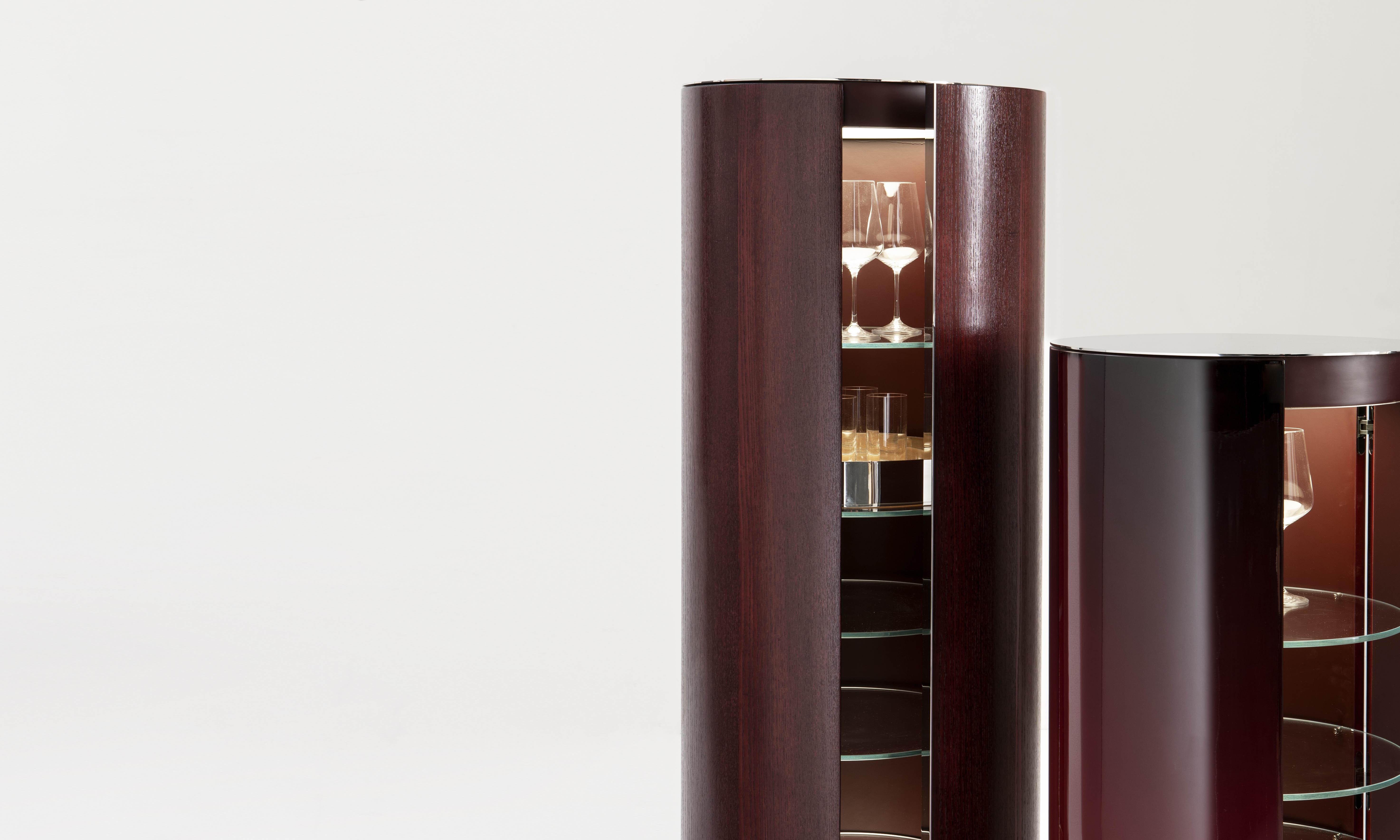 laurameroni customizable bar unit in wood and lacquered wood
