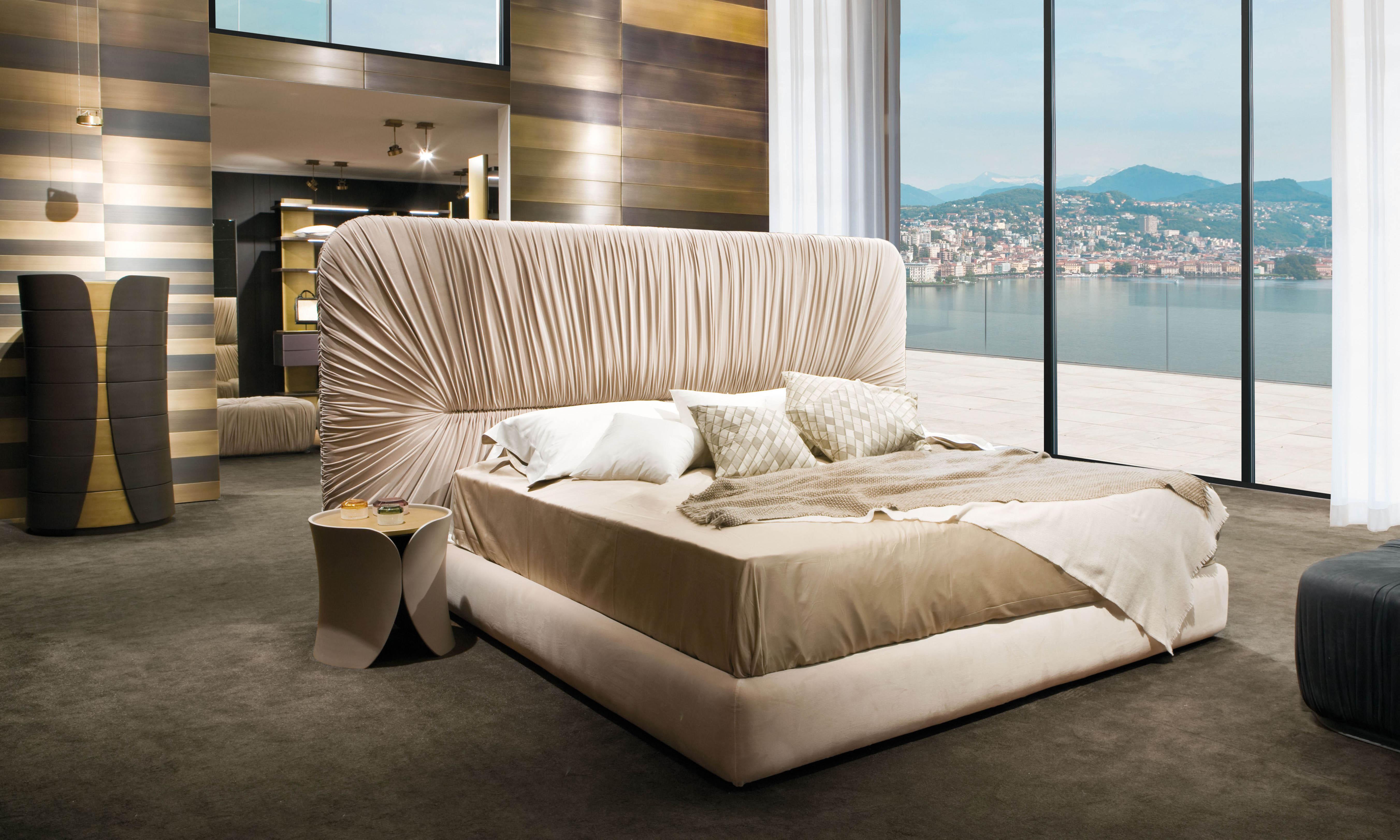 Laurameroni luxury modern draped furniture in velvet or leather for a made to measure interior design