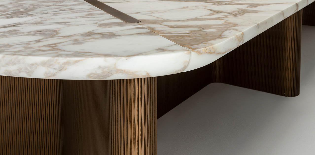 laurameroni customizable infinity table in marble and lacquered wood